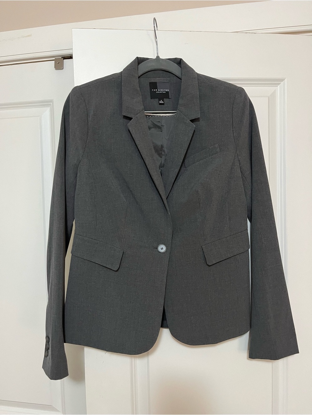 The Limited Gray Tailored Single-Button Blazer